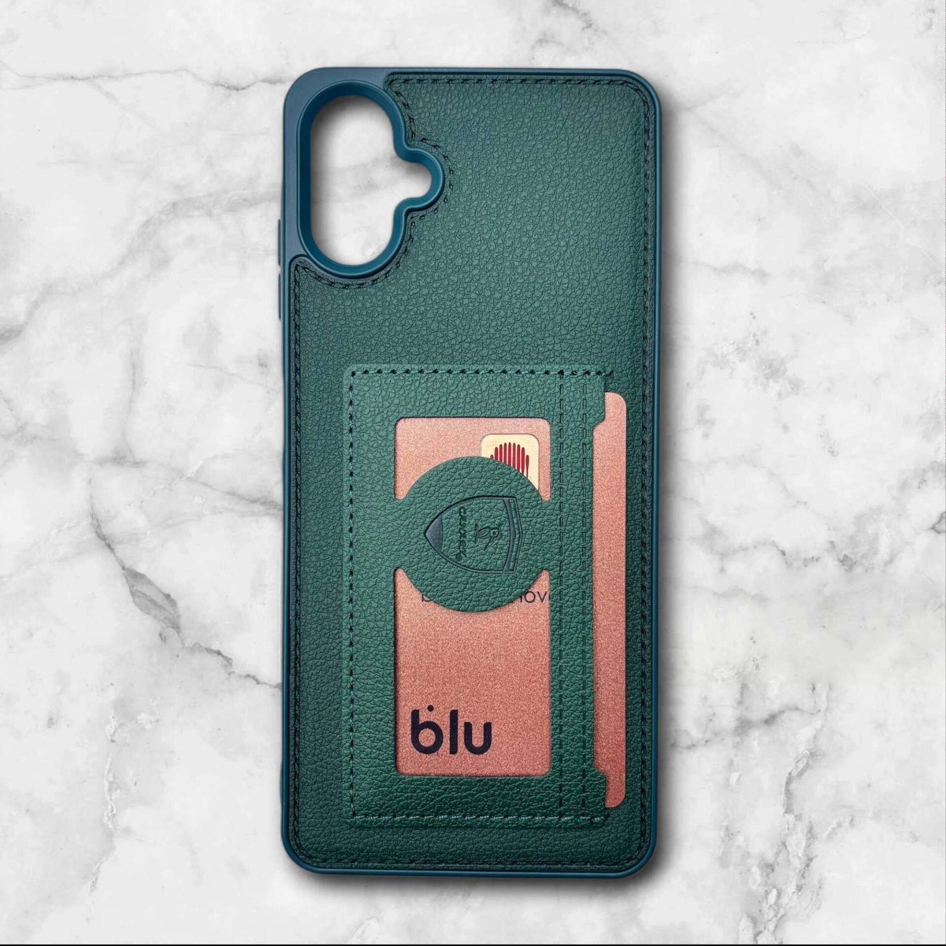 قاب چرمی جاکارتی سامسونگ Samsung A06 رنگ سبز – Canary– یونیک کیس