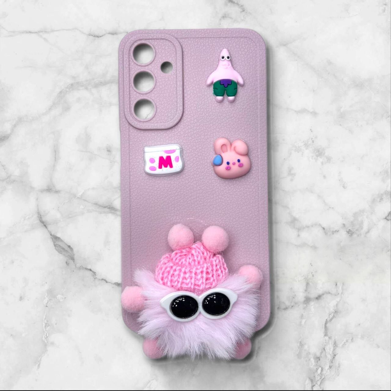 قاب پشمالو سهبعدی کارتونی سامسونگ A16 رنگ صورتی – یونیک کیس