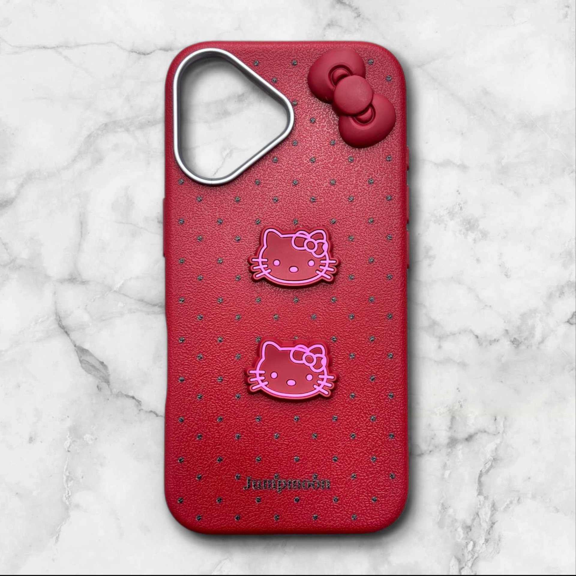 کاور طرح دار ایفونiphone16 هلوکیتی jumpmoon رنگ قرمز – یونیک کیس