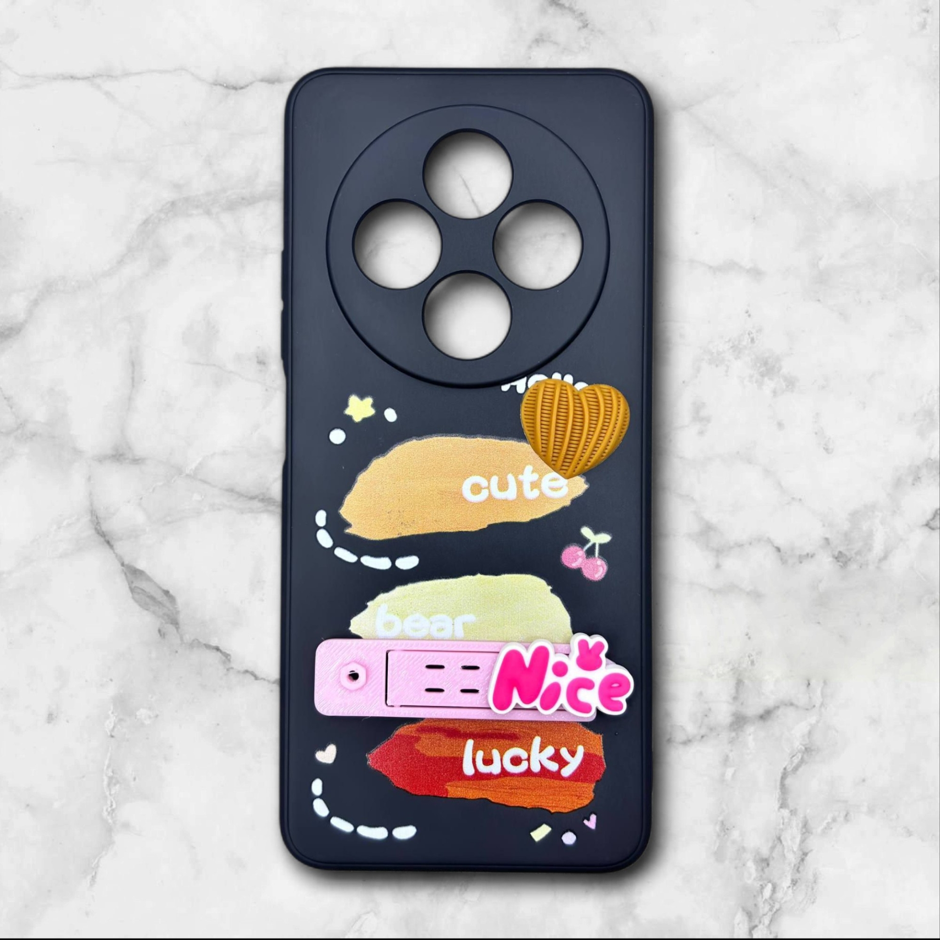  قاب شیائومی redmi14c فانتزی استنددار Nice Mood رنگ مشکی – یونیک کیس 