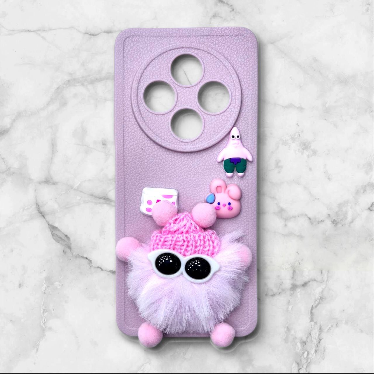  قاب پشمالو سه‌بعدی کارتونی شیائومیRedmi14C رنگ صورتی – یونیک کیس 