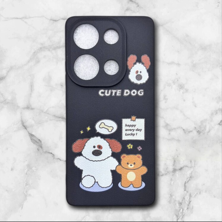 قاب طرح دار شیائومیredminote14s طرح سگ بامزه رنگ مشکی – یونیک کیس 