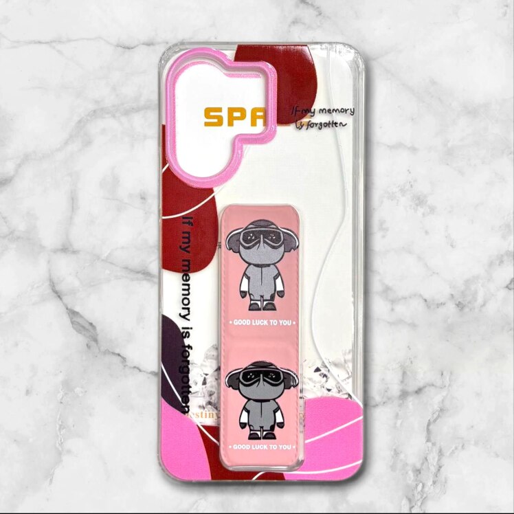 قاب طرح دار شیائومیredmipococ65 استندی شفاف GOODLUCK رنگ صورتی – یونیک کیس 