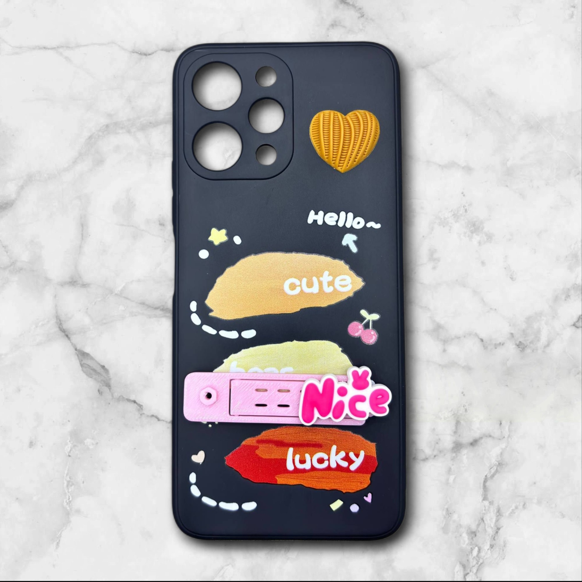  قاب شیائومی redmi12 فانتزی استنددار Nice Mood رنگ مشکی – یونیک کیس 