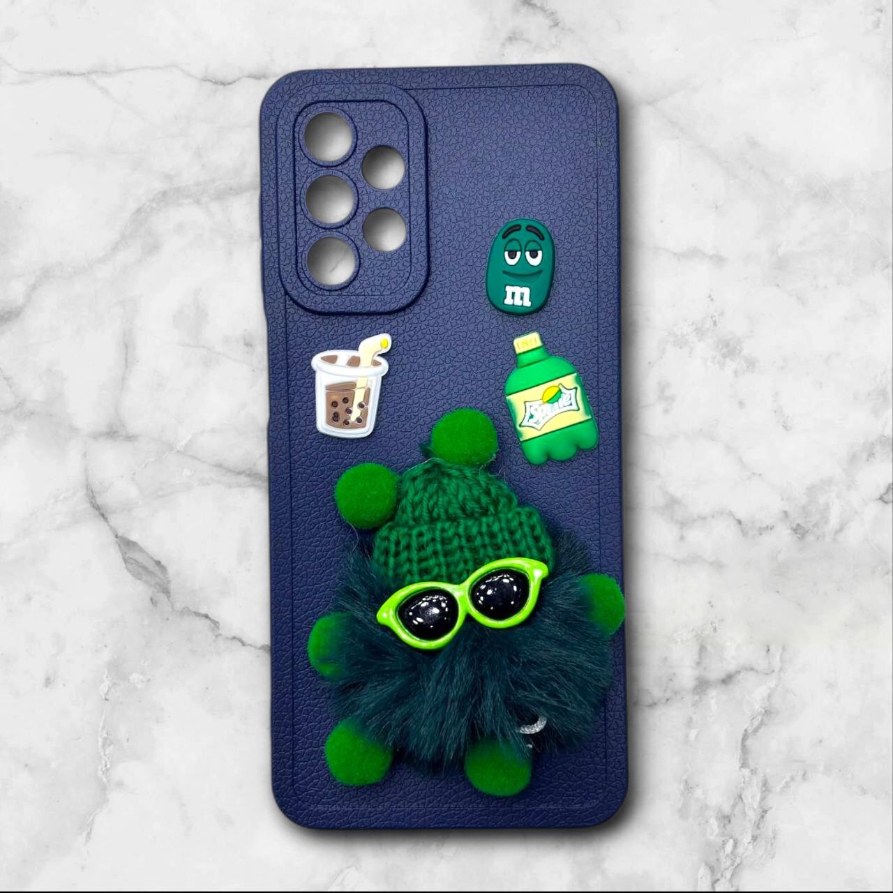  قاب پشمالو سه‌بعدی کارتونی سامسونگ A325G رنگ سورمه ای – یونیک کیس 