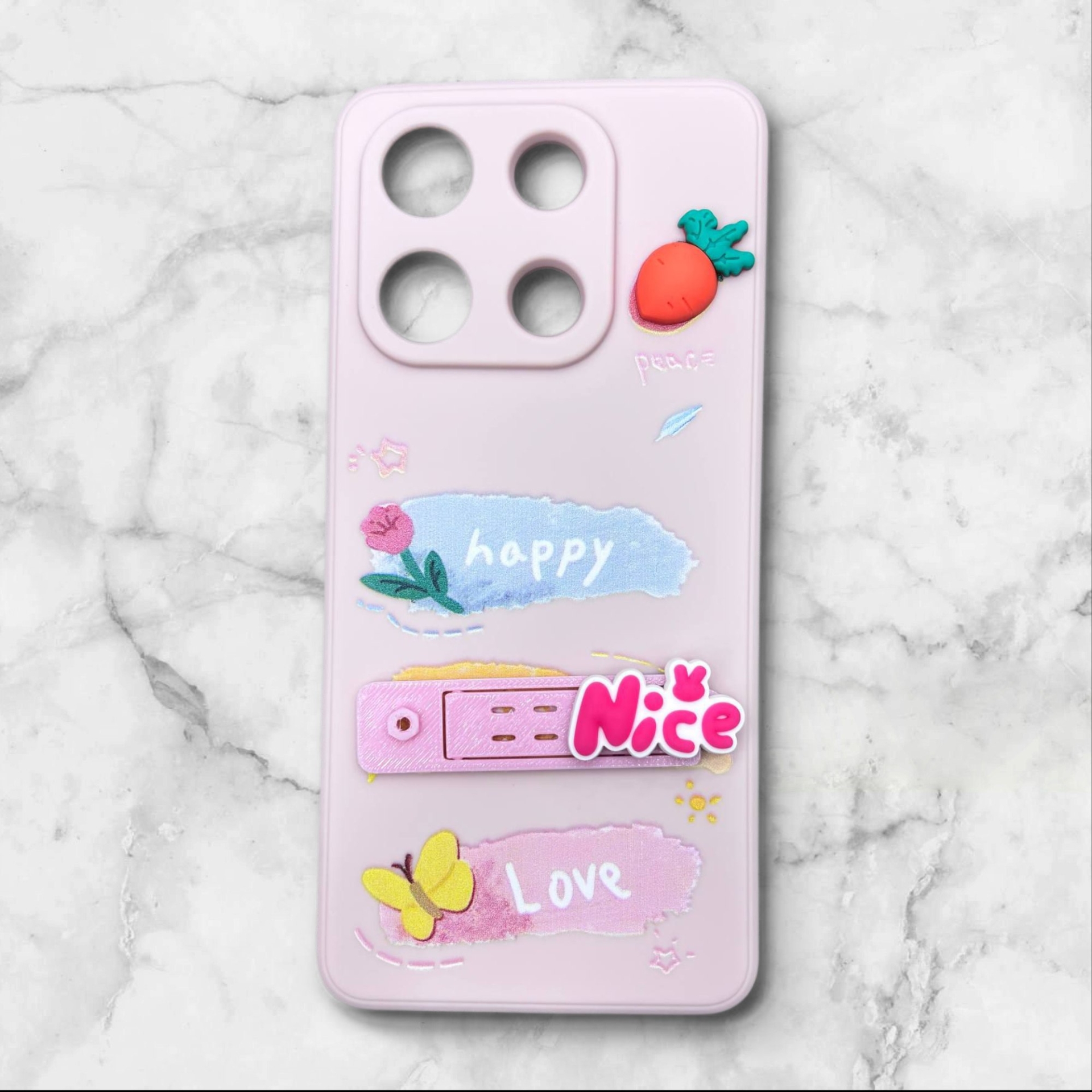  قاب شیائومی redminote134g فانتزی استنددار Nice Mood رنگ صورتی – یونیک کیس 