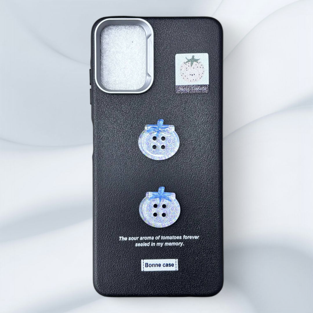 قاب چرمی طرحدار سامسونگ A06 رنگ مشکی – Bonne Case-یونیک کیس