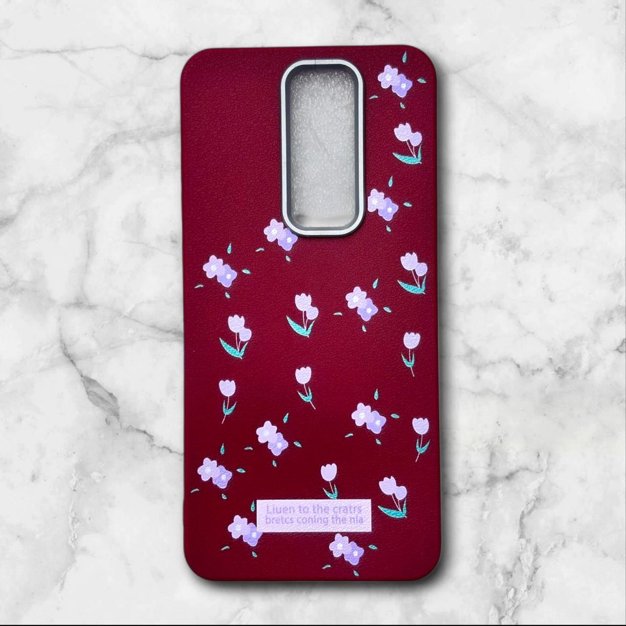  قاب طرح دار گل دار – Flower case شیائومی RedmiNote8Pro رنگ زرشکی – یونیک کیس 