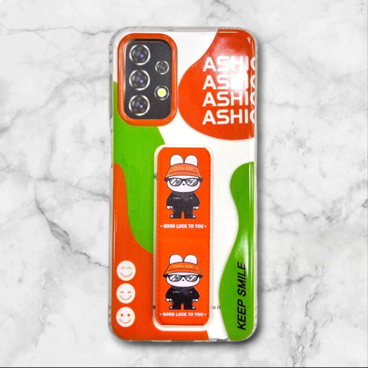 قاب طرح دار سامسونگsamsunga23 استندی شفاف GOODLUCK رنگ نارنجی – یونیک کیس 