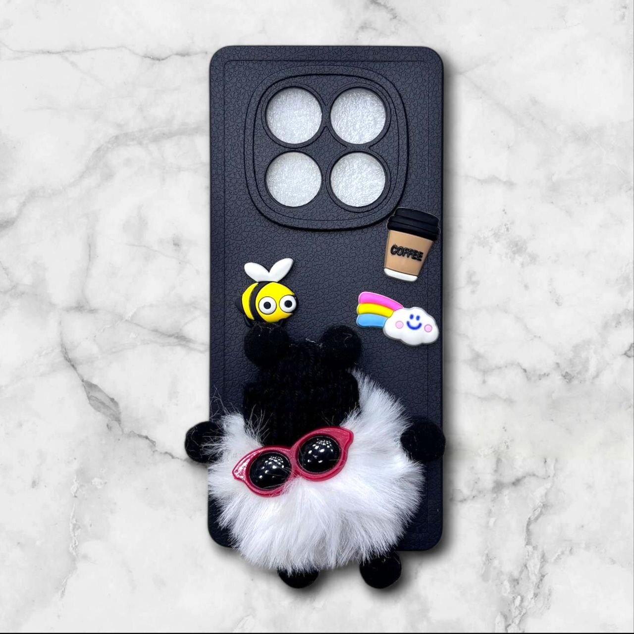  قاب پشمالو سه‌بعدی کارتونی شیائومیNote14Pro4G رنگ مشکی – یونیک کیس 