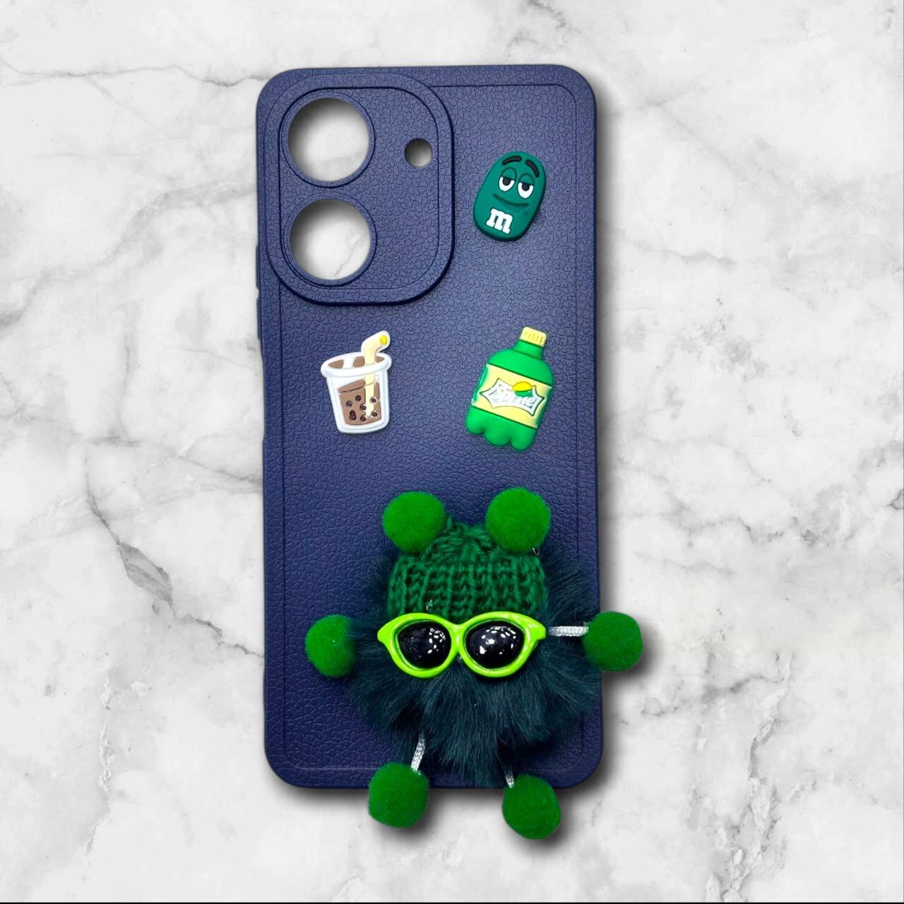  قاب پشمالو سه‌بعدی کارتونی شیائومی Redmi13C رنگ سورمه ای – یونیک کیس 