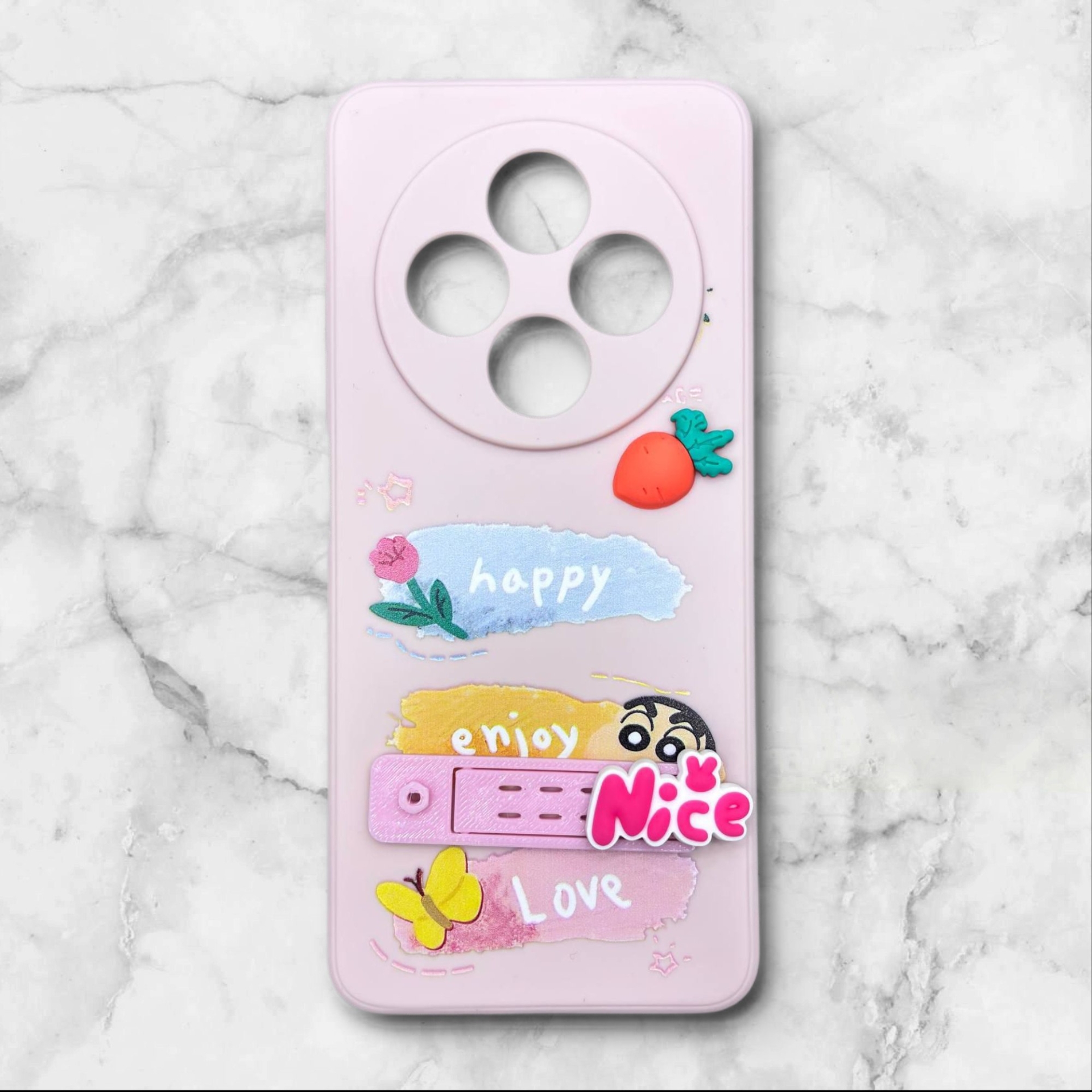  قاب شیائومی redmi14c فانتزی استنددار Nice Mood رنگ صورتی – یونیک کیس 