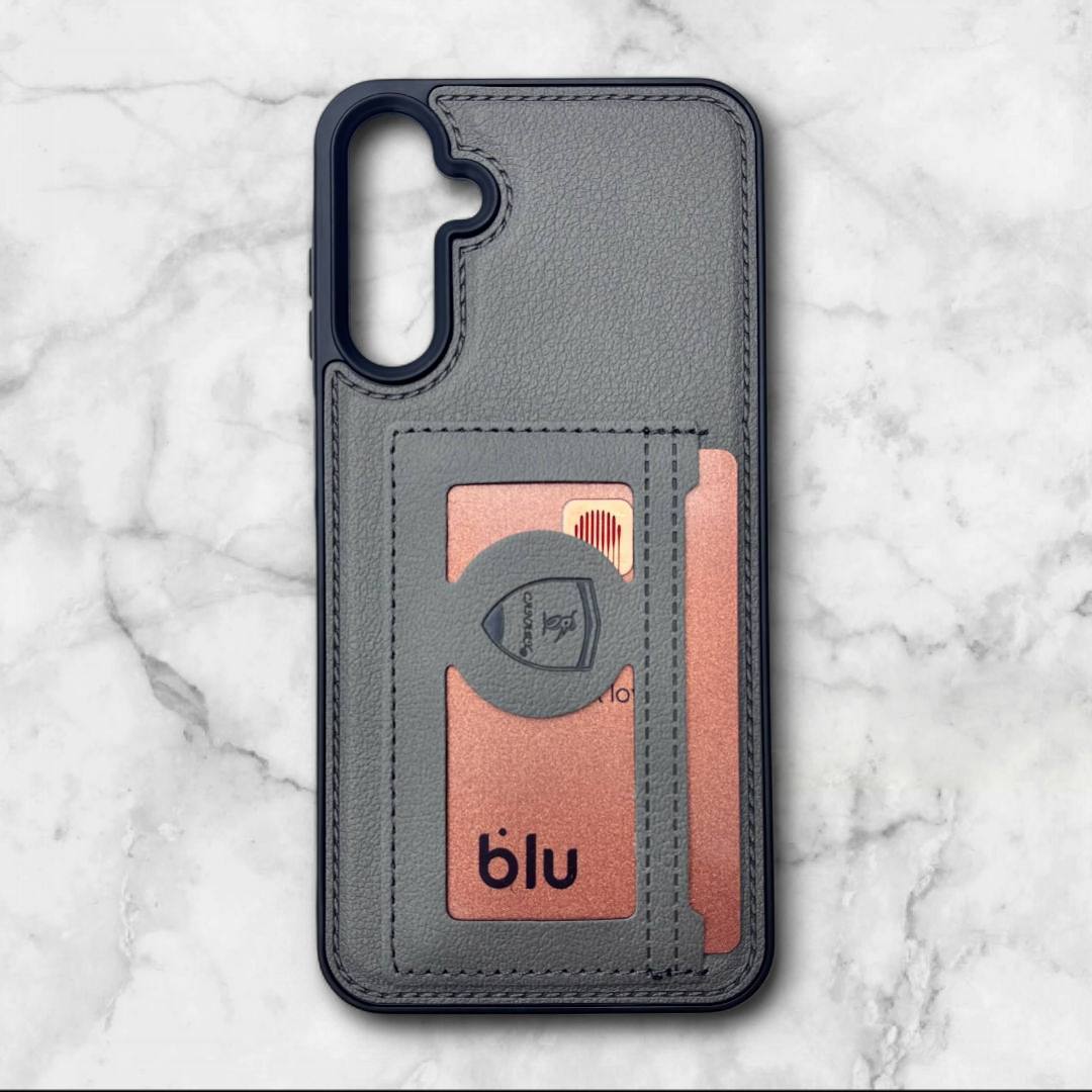  قاب چرمی جاکارتی سامسونگ Samsung A56 رنگ طوسی – Canary– یونیک کیس 