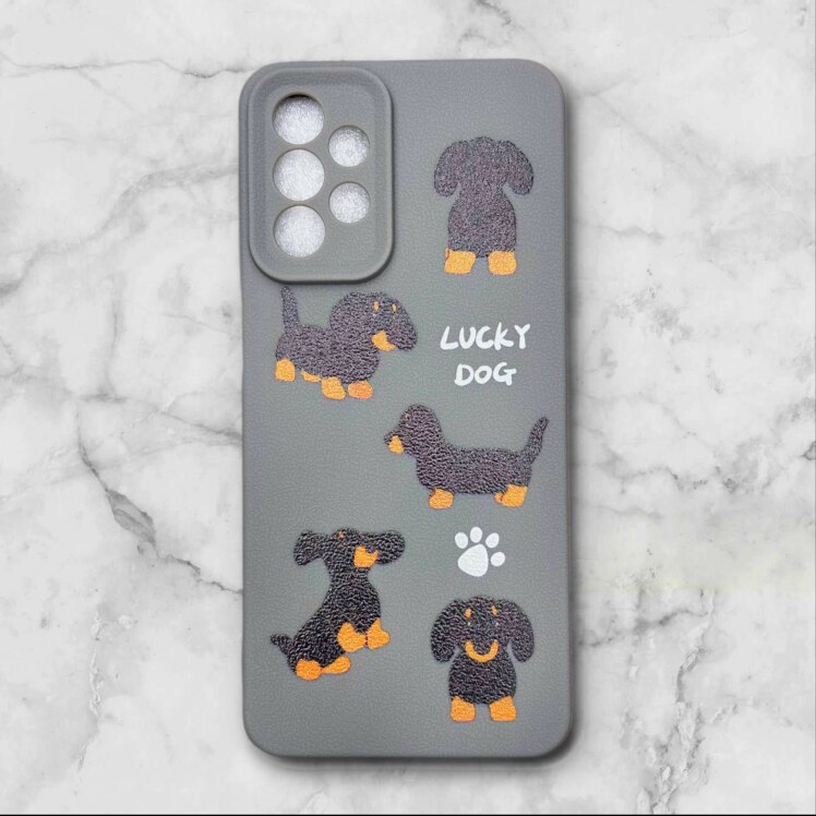 قاب طرح دار سامسونگsamsunga23 طرح سگ بامزه رنگ طوسی – یونیک کیس 