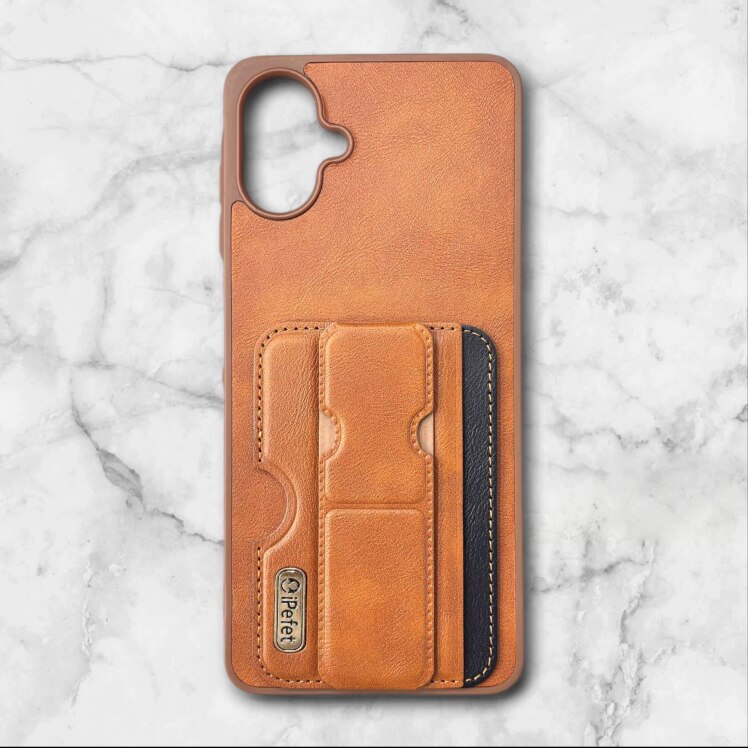 قاب سامسونگsamsunga06 جاکارتی استندی ipefet رنگ قهوه ای – یونیک کیس 