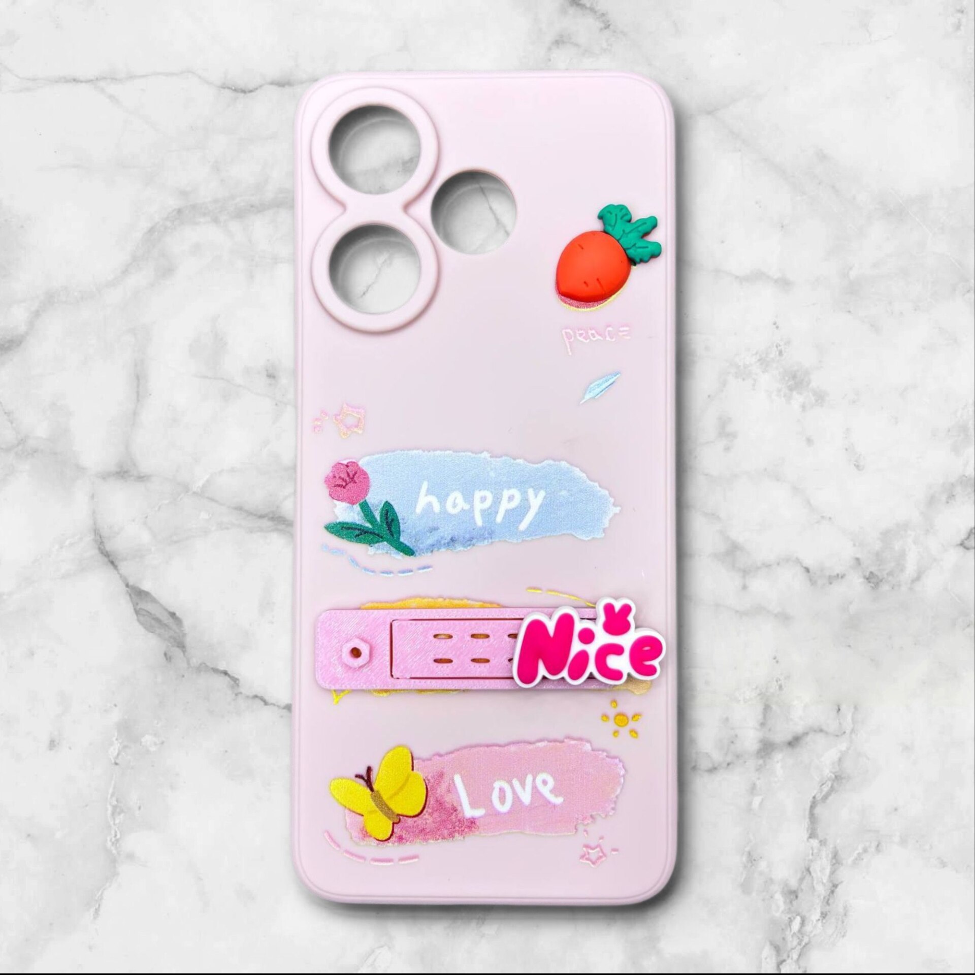  قاب شیائومی redmi13x فانتزی استنددار Nice Mood رنگ صورتی – یونیک کیس 