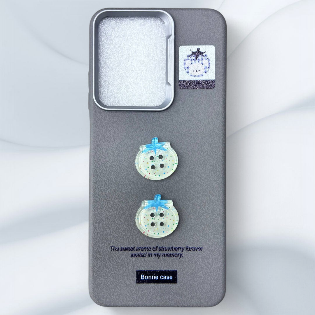  قاب چرمی طرح‌دار شیائومی PocoC71 رنگ طوسی – Bonne Case-یونیک کیس 