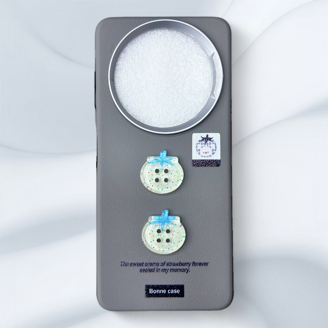  قاب چرمی طرح‌دار شیائومی pococ75 رنگ طوسی – Bonne Case-یونیک کیس 