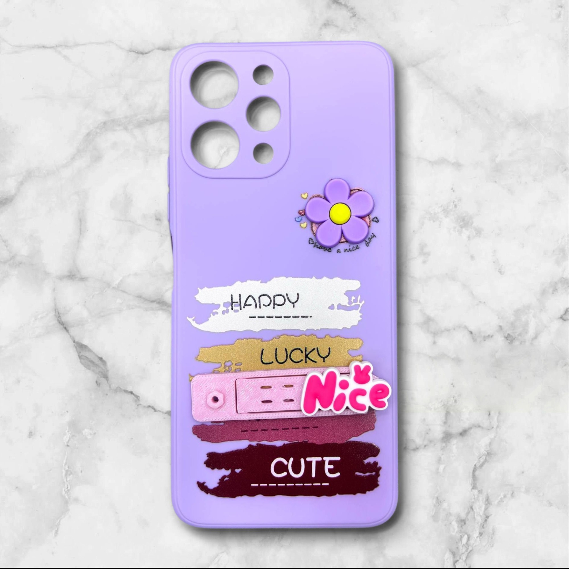  قاب شیائومی redmi12 فانتزی استنددار Nice Mood رنگ بنفش – یونیک کیس 