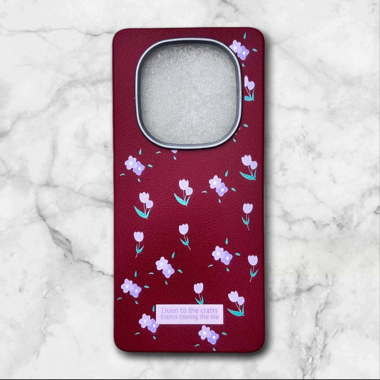 قاب طرح دار گل دار – Flower case شیائومی RedmiNote14Pro4G رنگ زرشکی – یونیک کیس