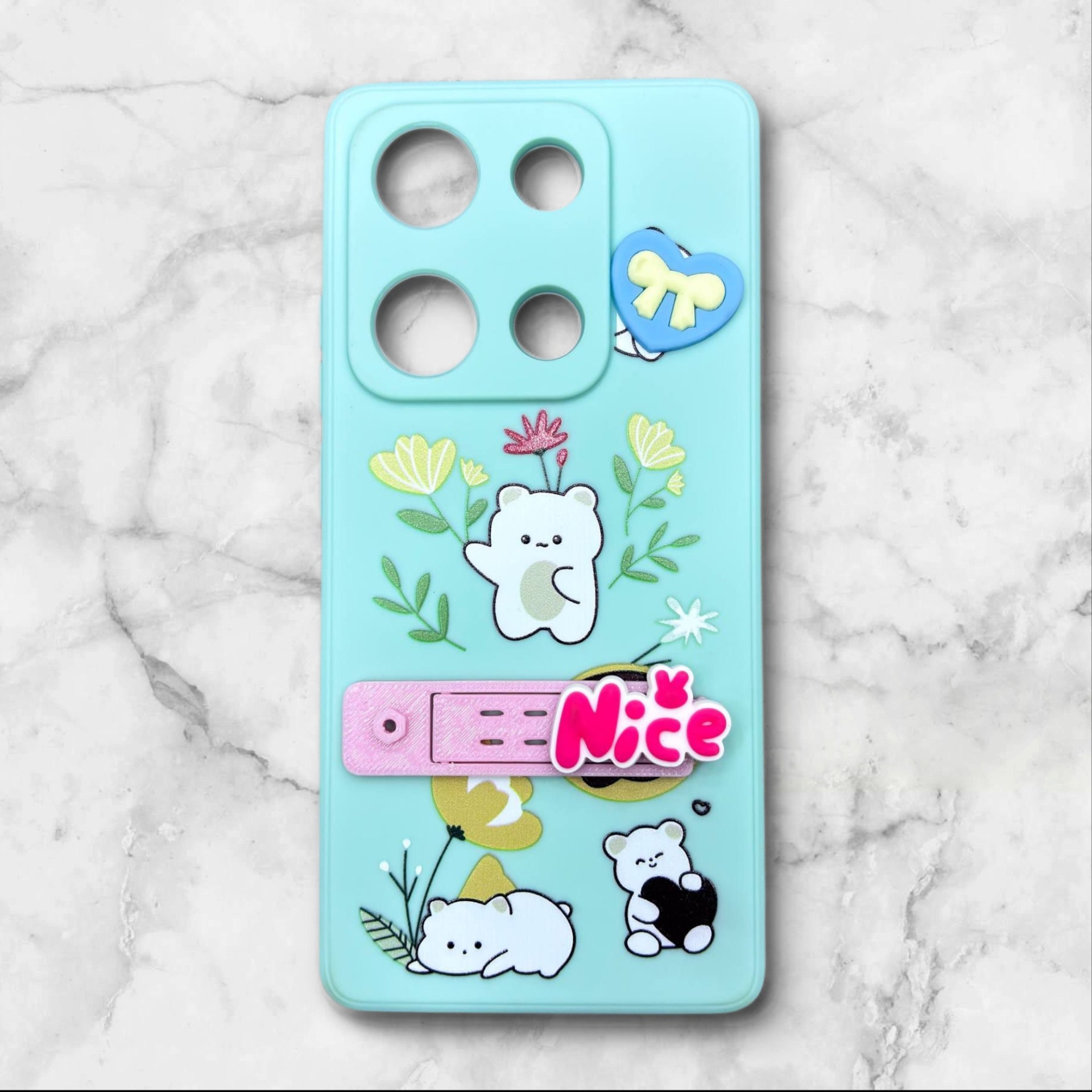  قاب شیائومی redminote14s فانتزی استنددار Nice Mood رنگ سبز – یونیک کیس 