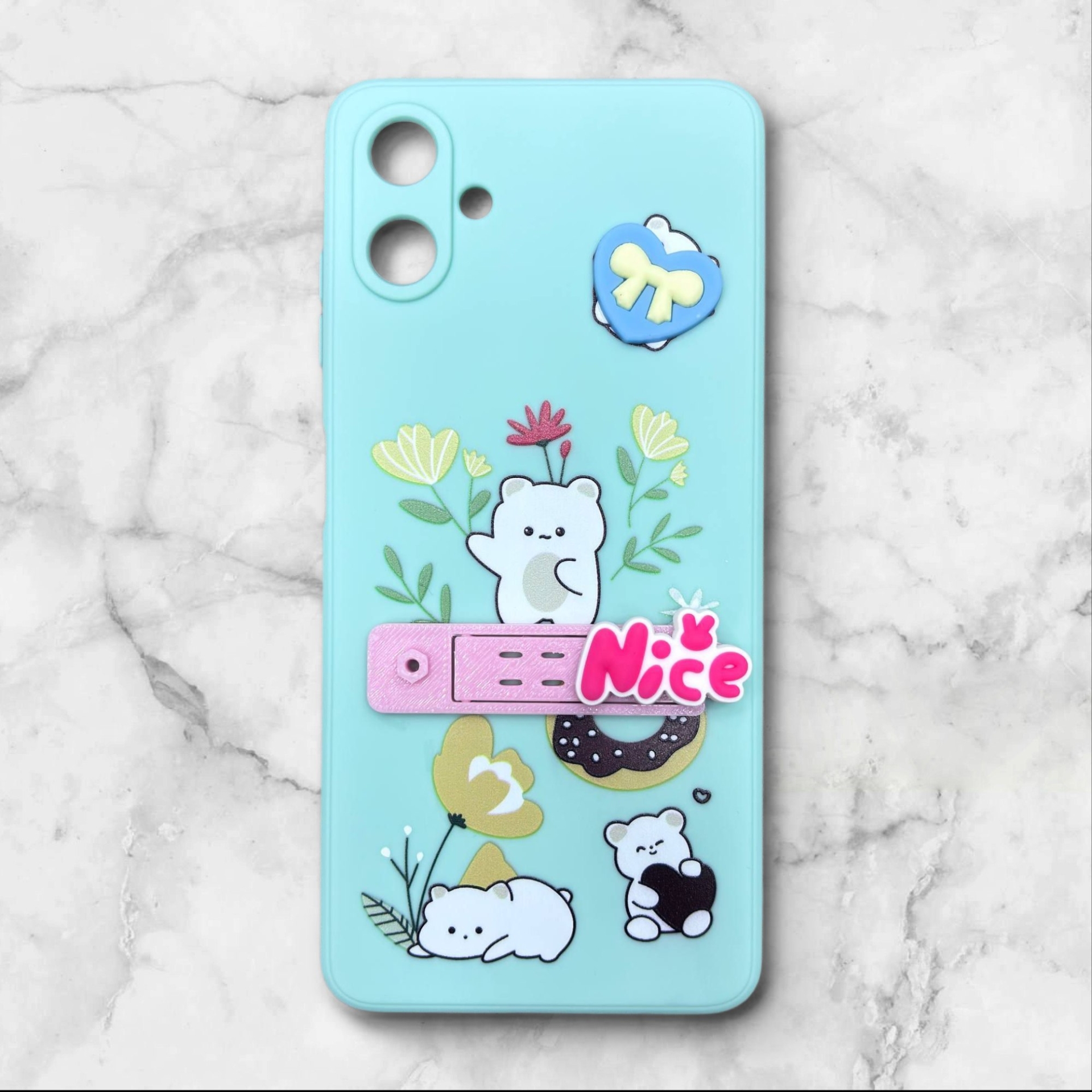  قاب سامسونگ samsungA06 فانتزی استنددار Nice Mood رنگ سبز – یونیک کیس 