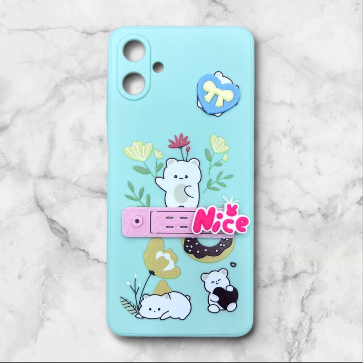 قاب سامسونگ samsungA06 فانتزی استنددار Nice Mood رنگ سبز – یونیک کیس 