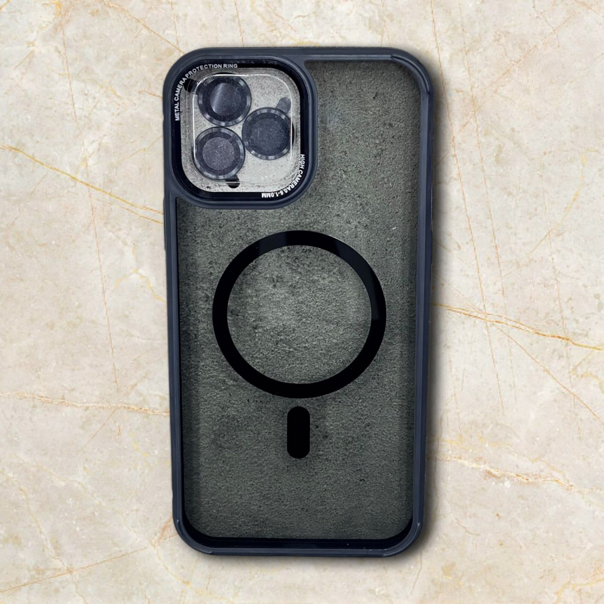  قاب آیفون iPhone15PROMAX مگ‌ سیف مات با محافظ لنز فلزی رنگ مشکی – یونیک کیس 