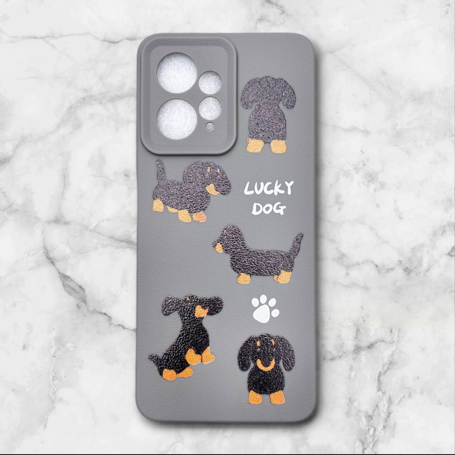  قاب طرح دار شیائومیredminote124g طرح سگ بامزه رنگ طوسی – یونیک کیس 