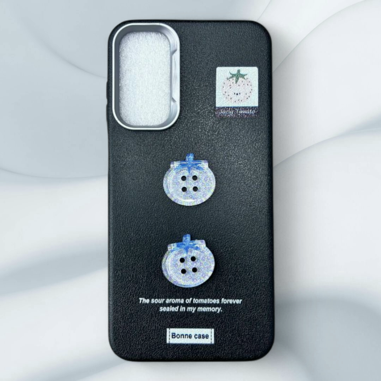 قاب چرمی طرح‌دار سامسونگ A16 رنگ مشکی – Bonne Case-یونیک کیس