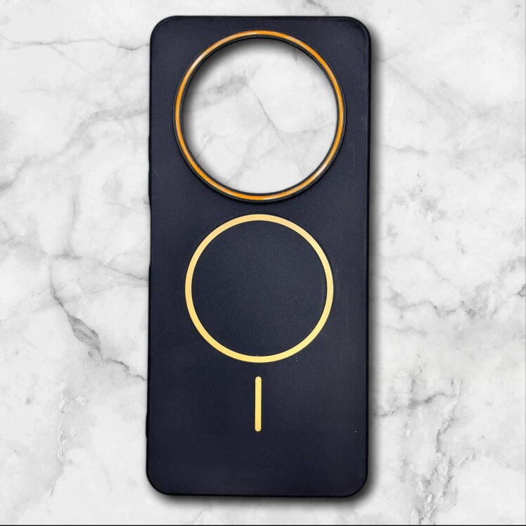 قاب شیائومیredmipococ75 طرح مگ‌سیف اندروید–داخل مخمل رنگ مشکی نارنجی – یونیک کیس 