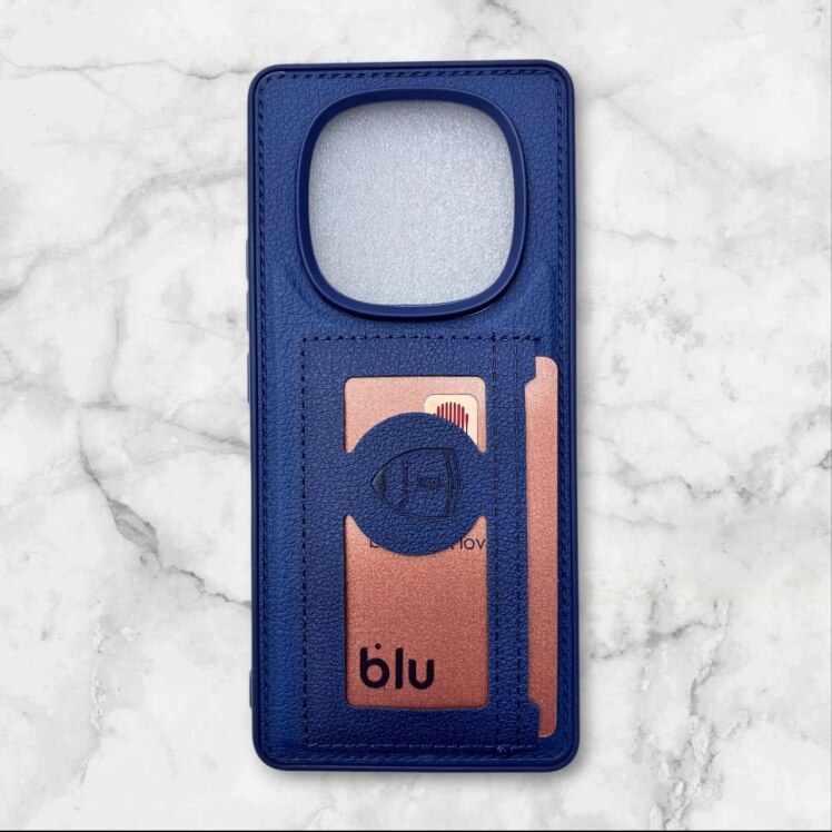 قاب چرمی جاکارتی شیائومی RedmiNote14Pro4G رنگ سورمه ای– Canary– یونیک کیس